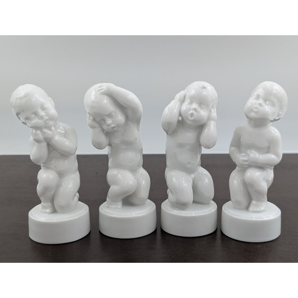 Bing & Grondahl Porcelain 4 Aches Babies Baby Figurines Denmark Svend Lindhart